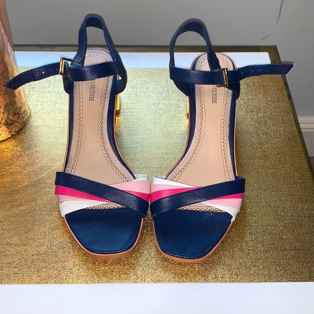 Pour La Victoire Open Toe 2” Gold Heels